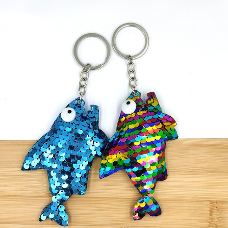 pendentif de sac de requin créatif porte-clés pailleté écailles de poisson réfléchissant NHDI496160's discount tags