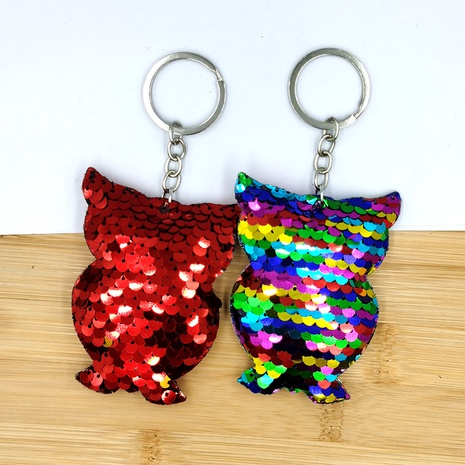 reflective fish scale sequined keychain fashion owl bag pendant  NHDI496161's discount tags