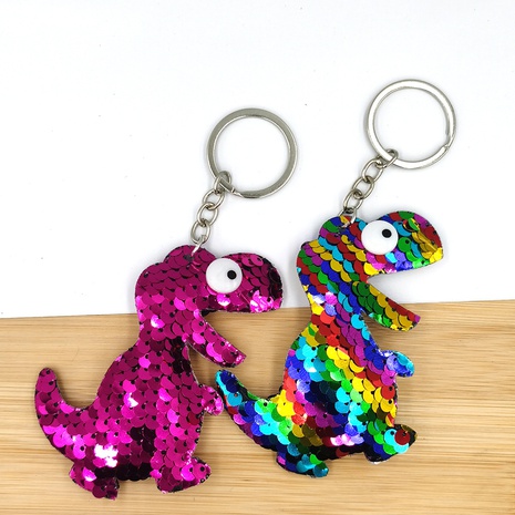 reflective fish scale sequin keychain European and American fashion dinosaur pendant  NHDI496169's discount tags
