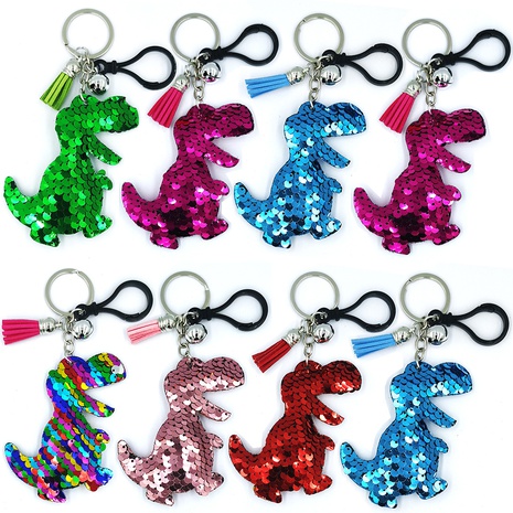 Sac de dinosaure pailleté réfléchissant pompon pendentif porte-clés accessoires NHDI496173's discount tags