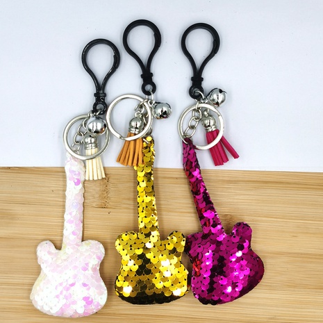 sequined keychain key accessories fashion small guitar pendant  NHDI496182's discount tags