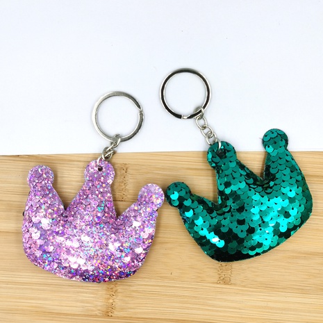 reflective sequin keychain bag pendant fish scale shiny crown pendant  NHDI496188's discount tags