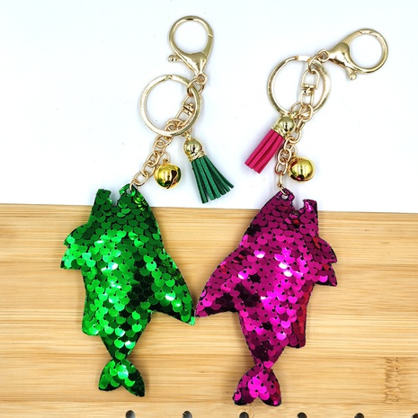 Reflective Fish Scale Sequined Keychain Creative Shark Key Pendant  NHDI496199's discount tags