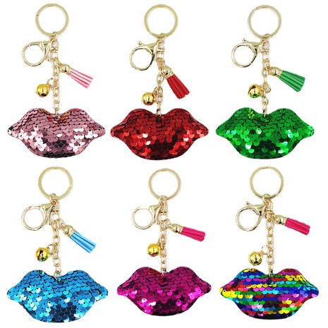 reflective sequin keychain cute sexy lips girl fashion bag pendant accessories NHDI496202's discount tags