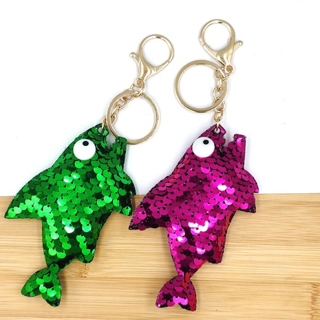 reflective fish scale sequined shark keychain accessories wholesale NHDI496200's discount tags