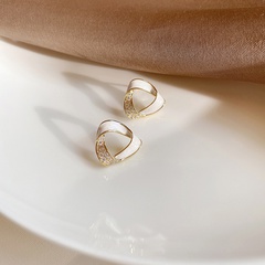 boucles d'oreilles de conception de tempérament en forme de goutte de diamant de perle rétro en gros