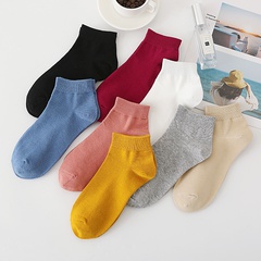 Spring summer new pure cotton casual ladies low tube boat socks