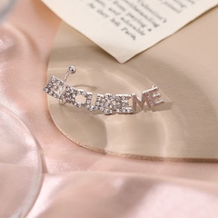Korea new full diamond pearl geometric letter earrings wholesale