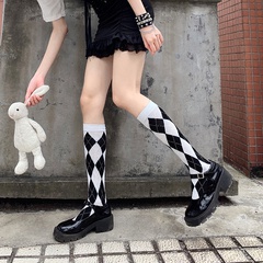 Japanese spring and summer socks black white retro boots socks