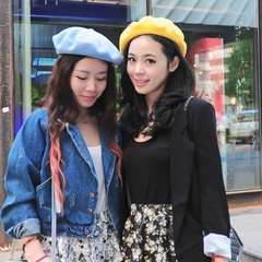 Fashion solid color octagonal hat Korean hat wholesale
