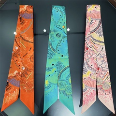 new style double-sided twill painted flower printing silk scarf