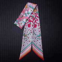 new streamer decoration small silk scarf ribbon floral striped print scarf