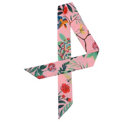 new silk scarf flower bird jungle print silk scarf ribbon fashion decorative headband