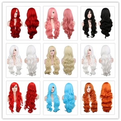 cosplay anime wig long curly hair 80cm multicolor wig