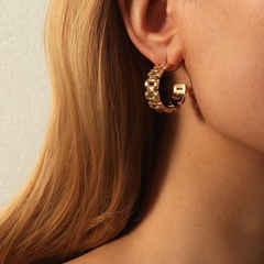 Women's Fashion Hollow Thick Chain Metal Earrings