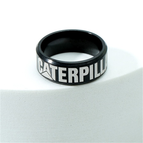 316 titanium steel white letter printing men's marking ring's discount tags