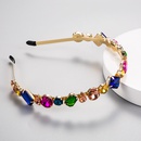 fashion color headband simple inlaid stained glass alloy headbandpicture7