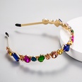 fashion color headband simple inlaid stained glass alloy headbandpicture13