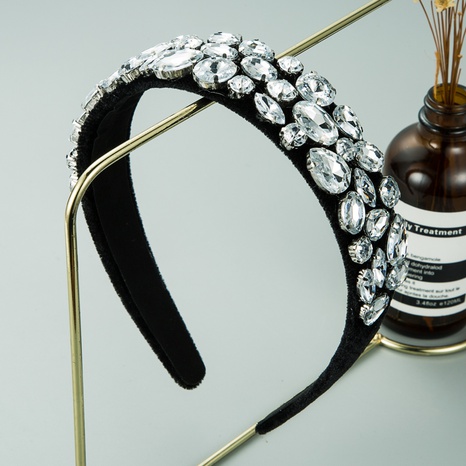 New simple baroque shape drop-shaped glass diamond headband NHLN498554's discount tags