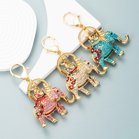 2021 New Fashion Creative Elephant Shape Painted Keychain Pendant Car Pendant Accessories NHLN507055's discount tags