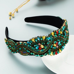 Baroque exaggerated gem headband full diamond wide-brim retro hair accessories