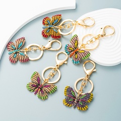 new key chain creative butterfly full diamond alloy key chain pendant fashion bag ornament