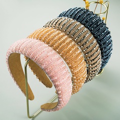 Barockes Stirnband Korea Handgewebtes Kristallstirnband mit breiter Krempe Schwammstirnband