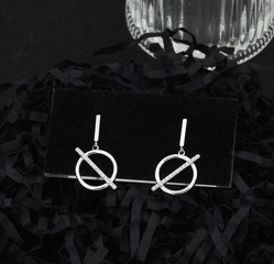 simple circle geometric inlaid zircon earrings