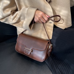 Bolso de hombro de grano de cuero de moda bolso de debajo del brazo de textura casual nuevo bolso de mensajero de invierno