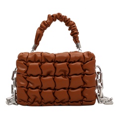 Lingge chain texture portable single shoulder bag autumn and winter fashion small square bag