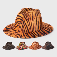 British retro woolen hats fashion personality simple big brim jazz hat