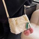 Furry small bag autumn and winter new fashion plush messenger bag texture portable plush pillow bagpicture7