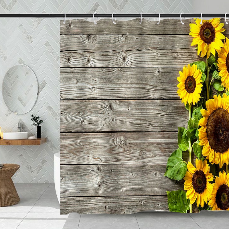 Sonnenblume Polyester Bedruckt 180mm Breite squreDuschvorhang