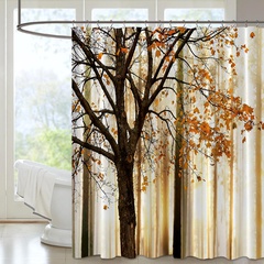 Rideau de douche en polyester de dessin à main levée de 180 mm de largeur, rideau d'impression