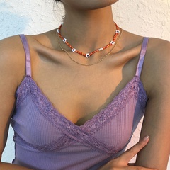 Mode kollidierende Farbe Reisperlen Halskette