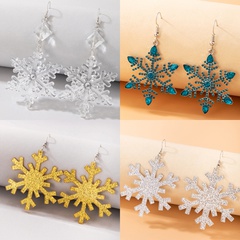 European and American resin glitter snowflake ear hook geometric irregular acrylic earrings