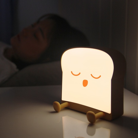 Creative cartoon cute toast night light gift mobile phone holder charging bread lamp NHYJA498528's discount tags