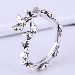 Fashion Sweet Concise Retro Butterfly Dance Personality Copper Open Ring