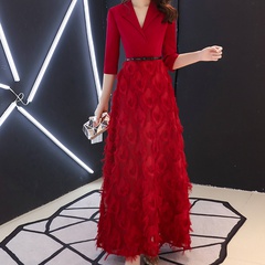 Evening dress suit long section was thin and simple atmosphere long skirt dress