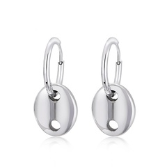 Fashion coffee bean earrings pig nose oval stainless steel earrings