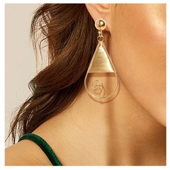 Exaggerated long drop earrings female European and American fashion geometric metal earrings