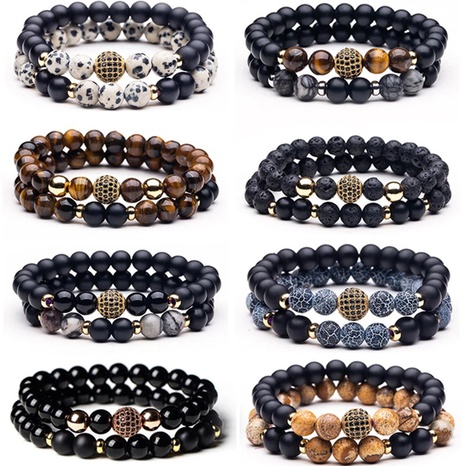 Bracelet en obsidienne de lave Bracelet de bijoux en perles à la main en agate naturelle's discount tags