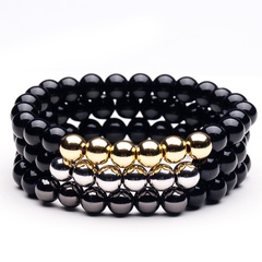 2021 new fashion square black gallstone bracelet cube bead bracelet