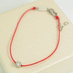 zircon bracelet single diamond red string titanium steel bracelet wholesale jewelry