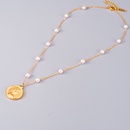 Retro Freshwater Pearl Bead Necklace Queen Head Clavicle Chain Fashionpicture10