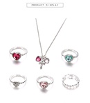 neues RingHalskettenSet Europische und amerikanische Mode Herzkreuz Diamant 6teiliges Setpicture10