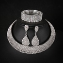 Mode Persnlichkeit voller Diamant mehrschichtige Kragen Halskette Ohrringe Armband dreiteiliges Setpicture8