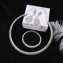 Mode Persnlichkeit voller Diamant mehrschichtige Kragen Halskette Ohrringe Armband dreiteiliges Setpicture9