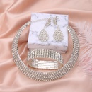 Mode Persnlichkeit voller Diamant mehrschichtige Kragen Halskette Ohrringe Armband dreiteiliges Setpicture11