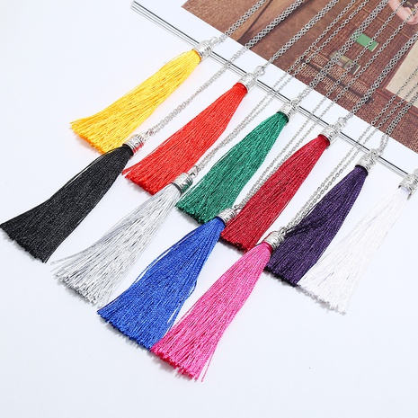 creative tassel necklace fashion long sweater chain wholesale NHMO498928's discount tags